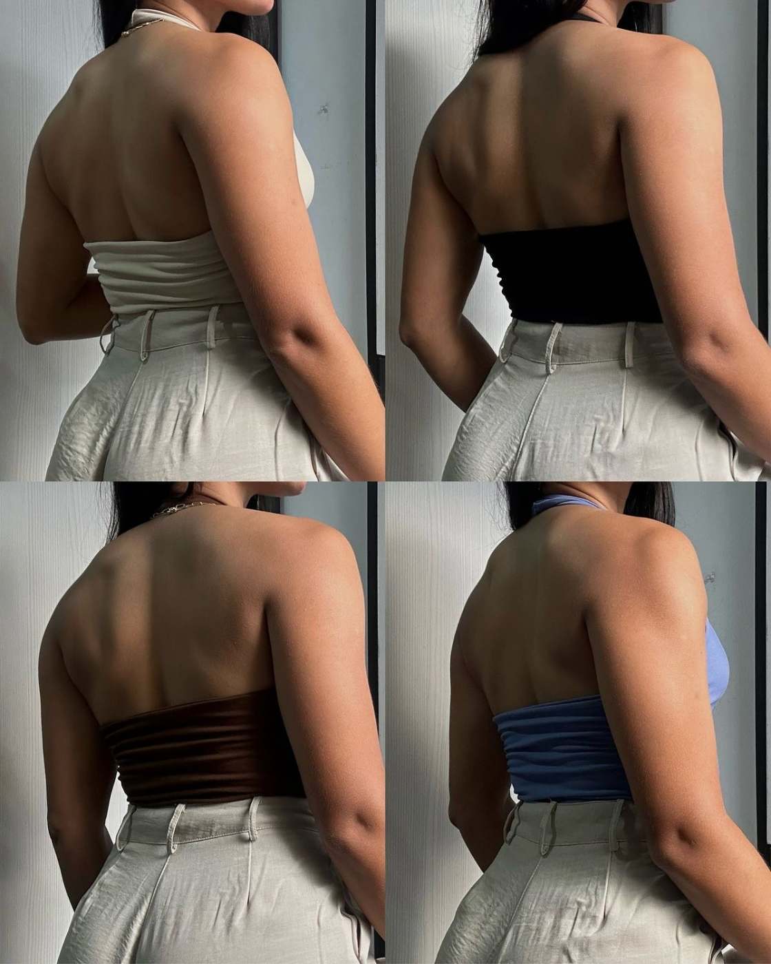 Plain halter neck top