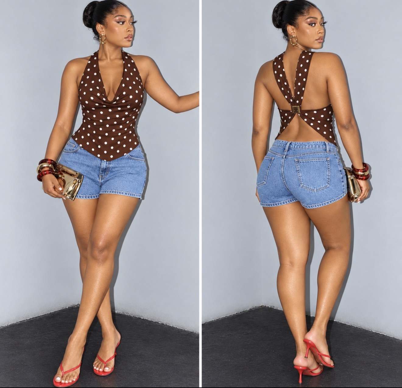 Backless poker dot top